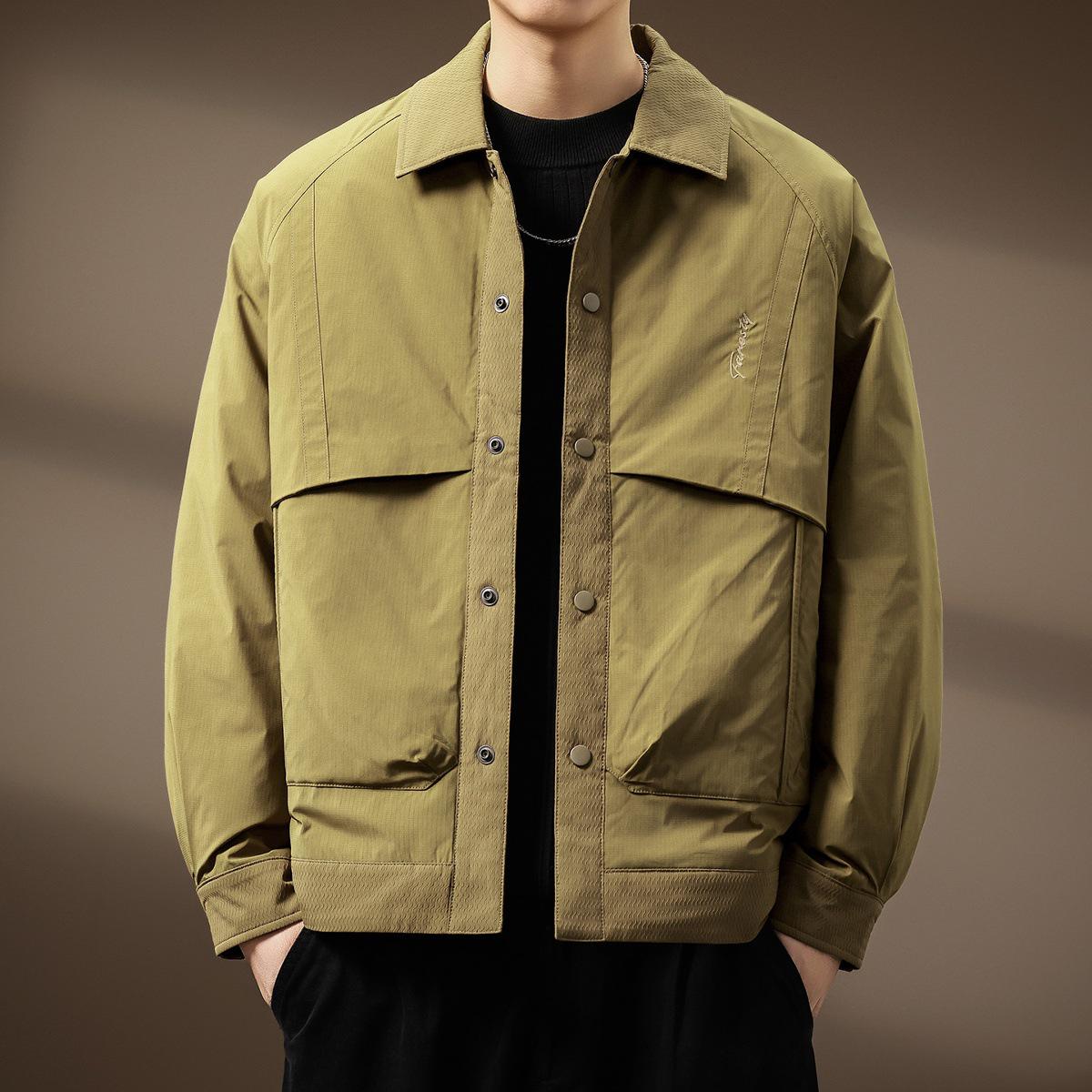 Мужская высококачественная легкая куртка-рубашка из утиного пуха - Зимнее тепло и свободный крой 3XL (190-220 jin)