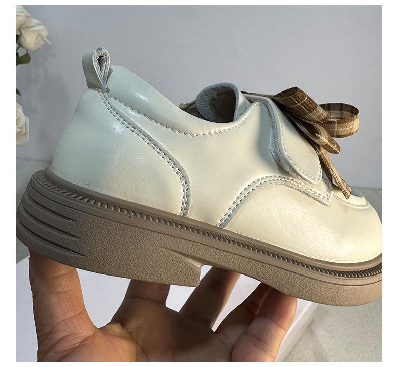 Chic Plaid Bow Korean Loafers for Girls: Stylish Princess Leather Shoes