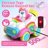 2pcs Remote Control Cars 2.4Ghz RC Cars Kids Unicorn Car Toys With Colored Lights, Music And Sound For Ages 2-6 Toddler