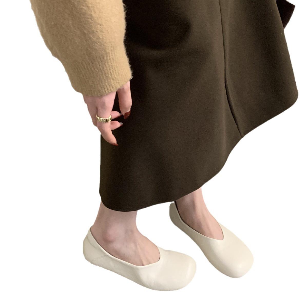 Женские кожаные лоферы без шнуровки — фото 6