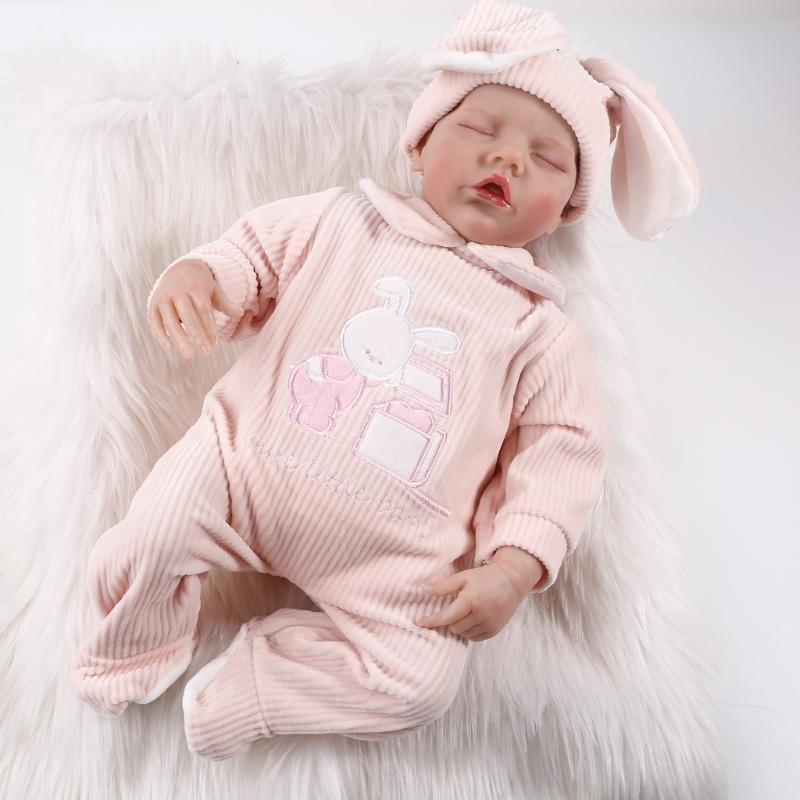 Life Like Twin Doll ClothBody Reborns Doll with Hand Painting Hair Soft Reborns Newborn Baby Doll Kids Sleep Toy 15.7''