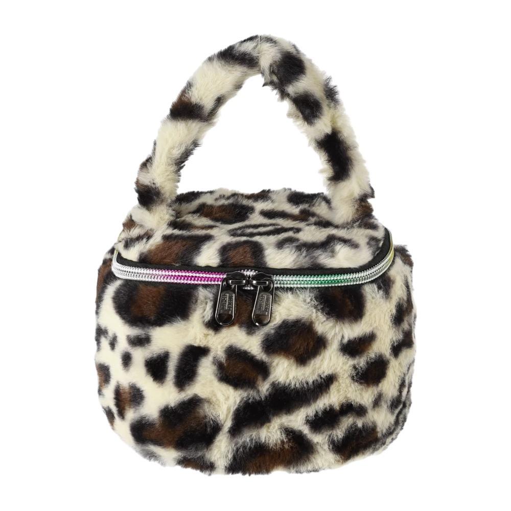 

Женская косметичка большой вместимости с леопардовым принтом, органайзер для хранения косметики, для путешествий белый