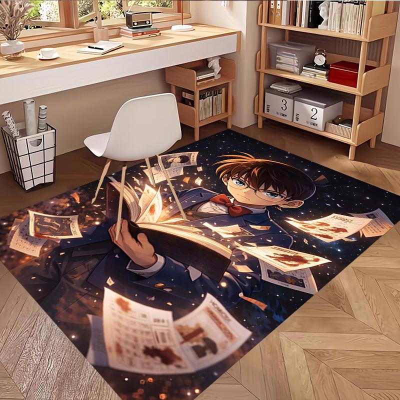 Detective Conan Print Rug, Washable Floor Carpet, For Entryway Dorm Laundry Room Office Study, Home Decor Birthday Christmas Gift