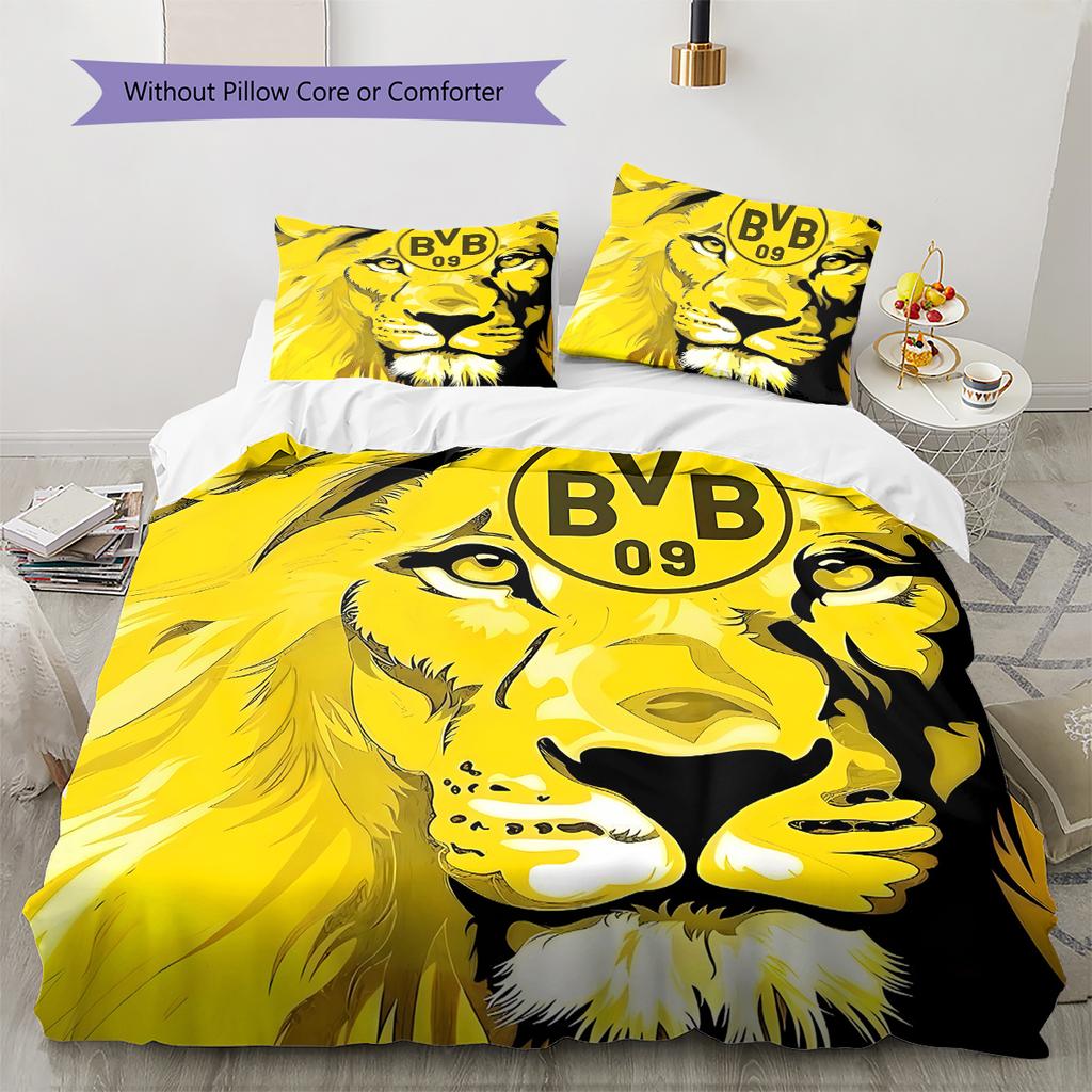 BVB Pattern Bedding,Quilt Set Quilt Cover Pillowcase Home Birthday Gift (1 * Duvet Cover + 2 * Pillowcase, Without Core)