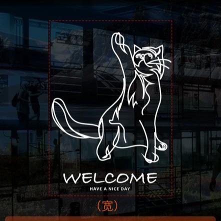 

Simple Lines Pet Creative Glass Stickers Pet Shop Coffee Shop Window Sliding Door Arrangement Static Double-Sided Color 45*60