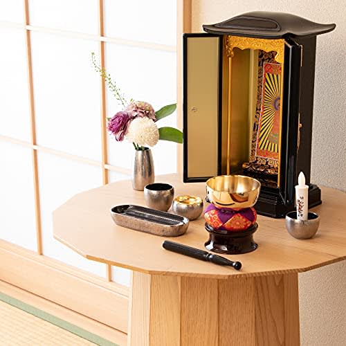 Sunmany Mini Orin Set: Authentic and Easy-to-Use 2.5-inch Rin (7.5cm Diameter x 10cm Height). Made in Japan. Perfect for Buddhist Altars, Buddhist Alt