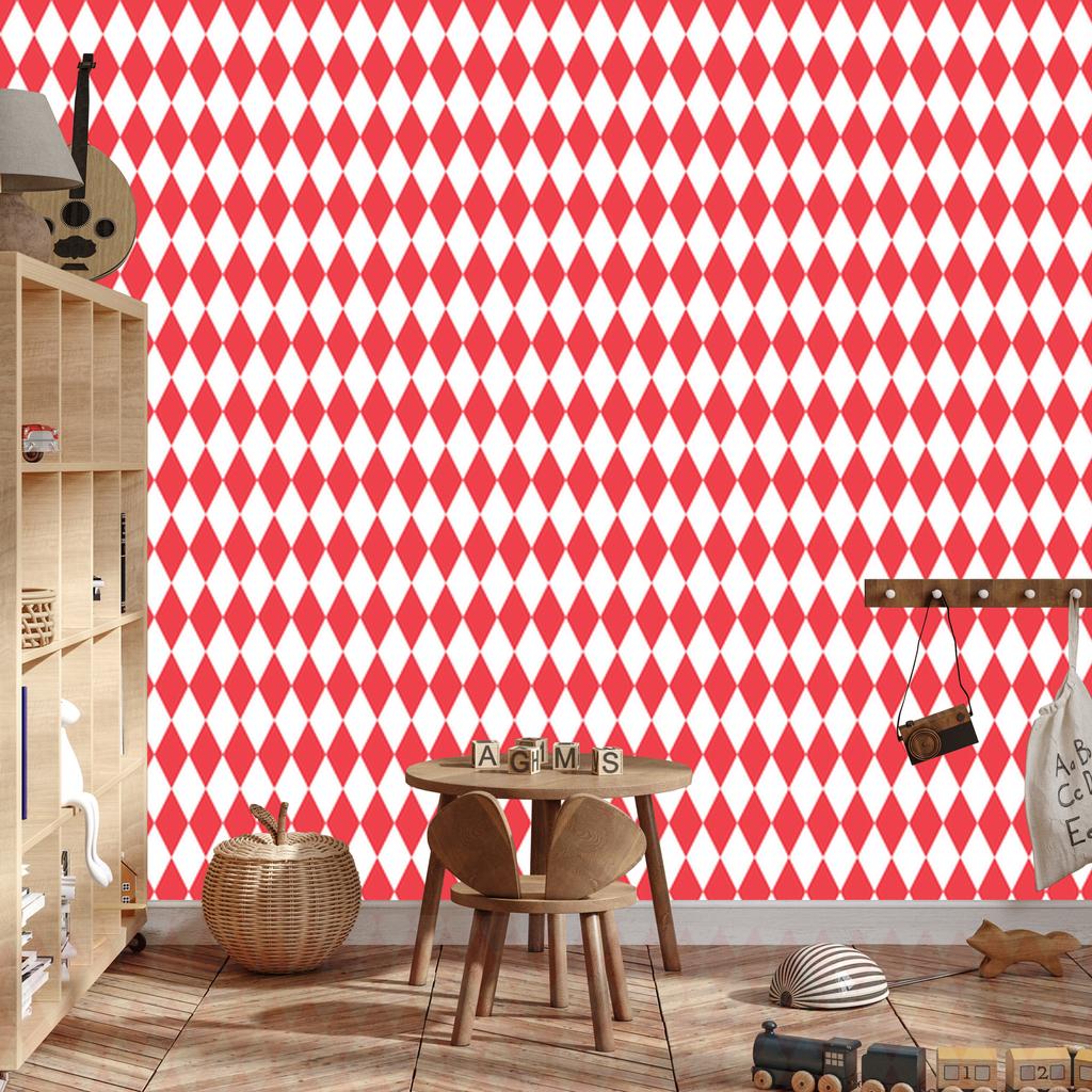 Harlequin Diamonds Wallpaper Coral, Coral Center for Living Room and Bedroom 50x1000