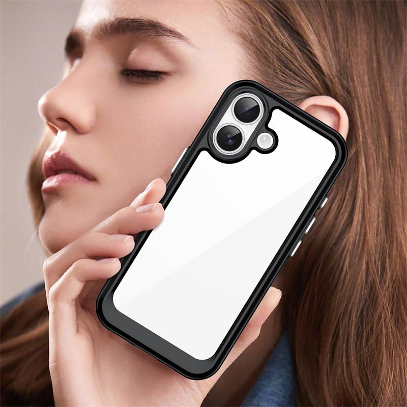 For iPhone 17 Case For Apple iPhone 17 Air iPhone 17 Pro Max Cover Funda Shockproof Clear PC + Silicone Protective Phone Cover
