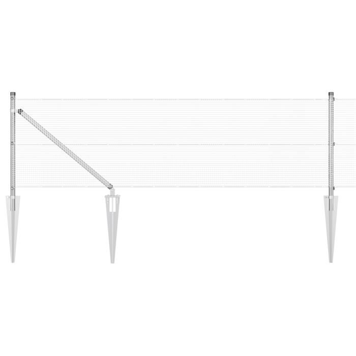 VidaXL Welded Wire Fence with 13 Spike Posts 0.4x50 M Galvanized Steel 3351980
