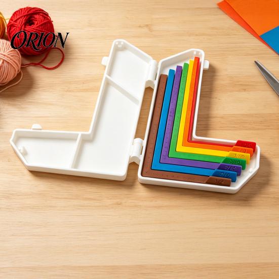 Precision Paper Guide Craft Alignment Tool Set, 7 Size Ruler with Storage Card Making Spacing Case, Color Coded Positioning for Scrapbooking Edge