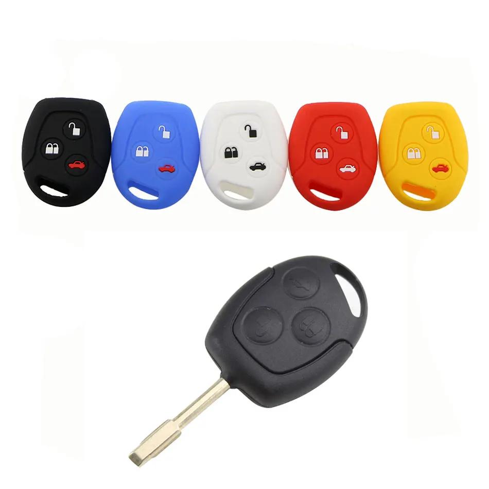 Remote Silicone Car Key Case Cover Holder Protector For Ford Focus Mondeo Festiva Fusion Fiesta KA 3 Buttons Key Fob Bag