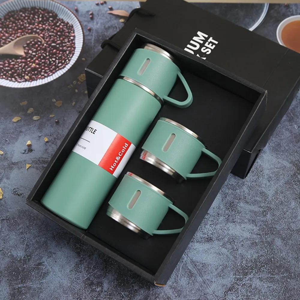 Stainless Steel 500ml  High-end Business Style Vacuum Insulated Bottle with Cup for Coffee Hot Drink and Cold Drink Water Flask