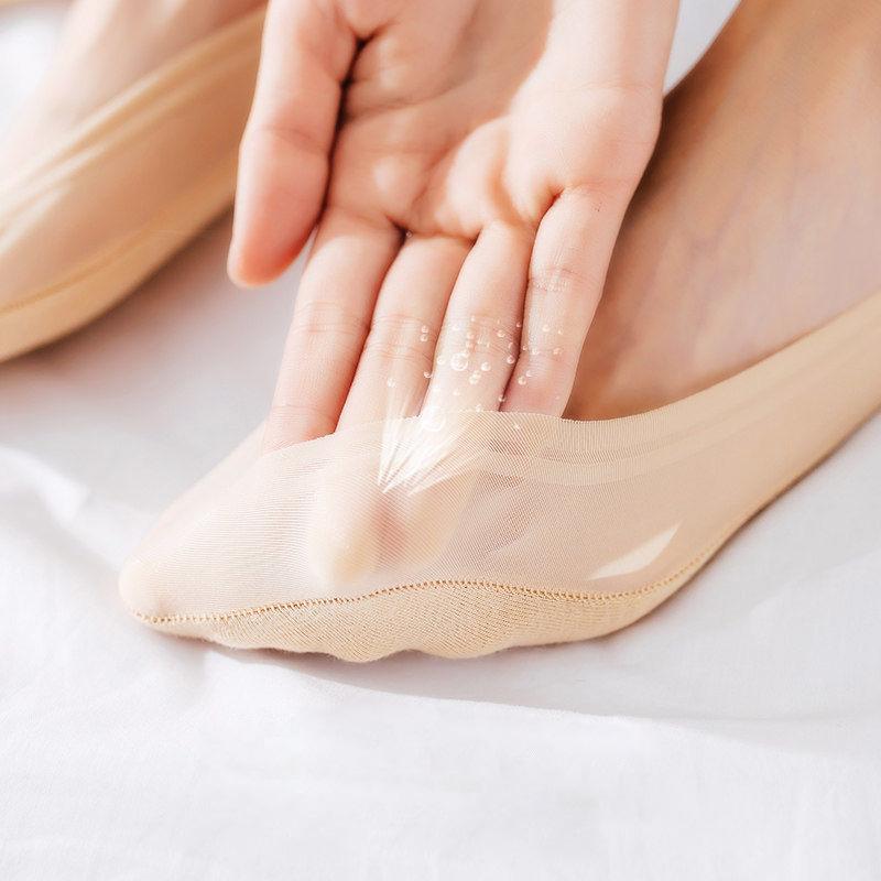 5 Pares Meias de Silicone Antiderrapantes Invisíveis No Show Verão Ultra-finas Respiráveis Meia Sapato Chinelos Meias de Seda de Gelo Corte Baixo Barco