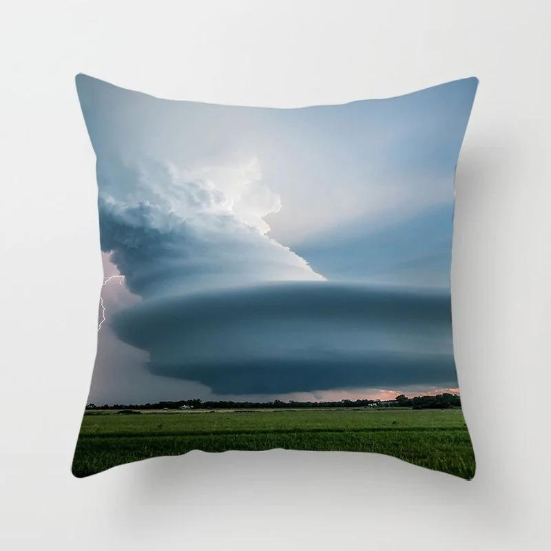 

Наволочка с рисунком пейзажа торнадо для автомобиля, украшения для офиса, гостиной, дома 45x45cm