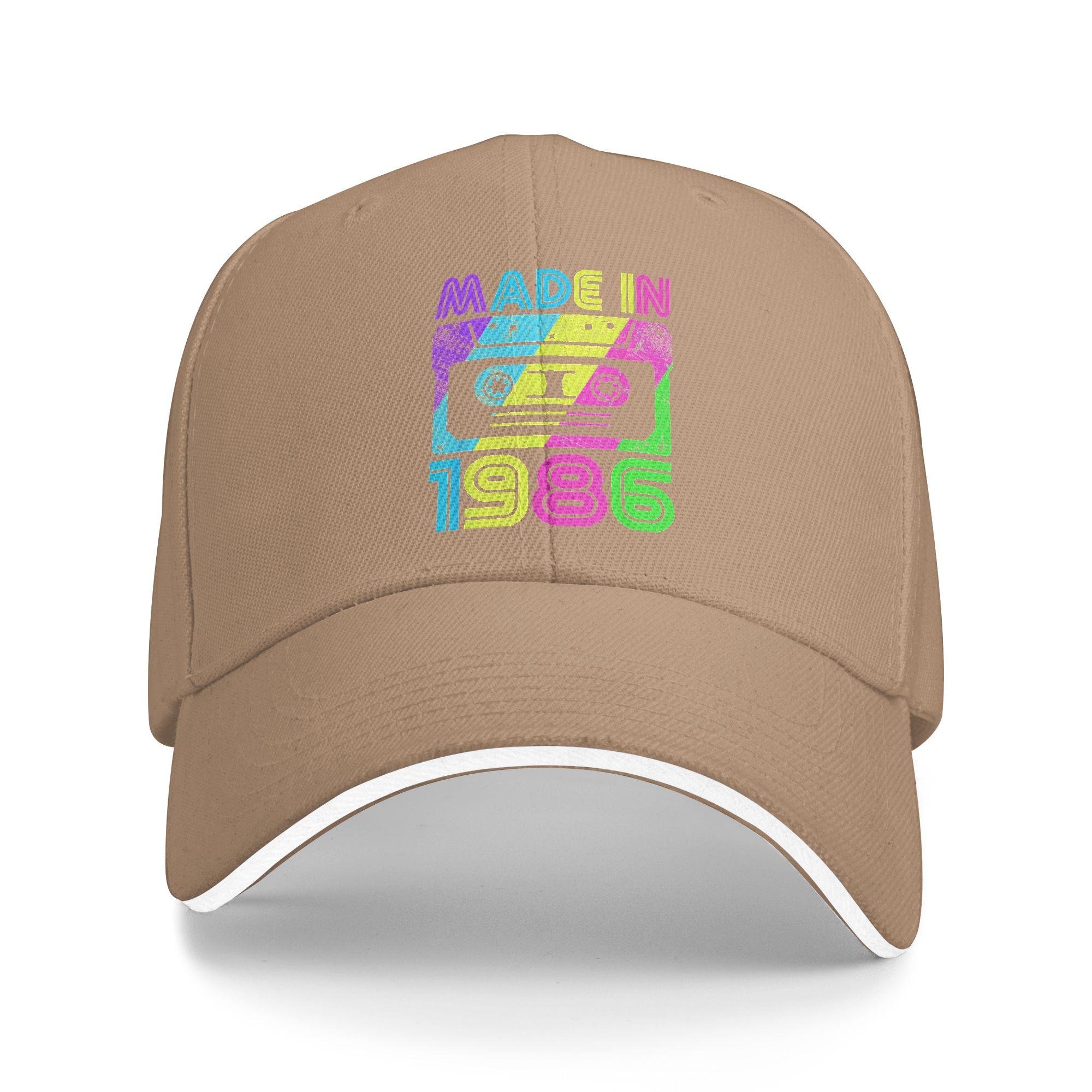 

Made In 1986 Cassette Birthday 80s Baseball Cap Design Print Trucker Hat Spring Unisex Men Kpop Rock Baseball Caps One Size хакі