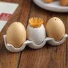 Cute Egg Spice Jar Set - Creative Ceramic Salt and Pepper Shakers, Kitchen Dining Table Decor for Home