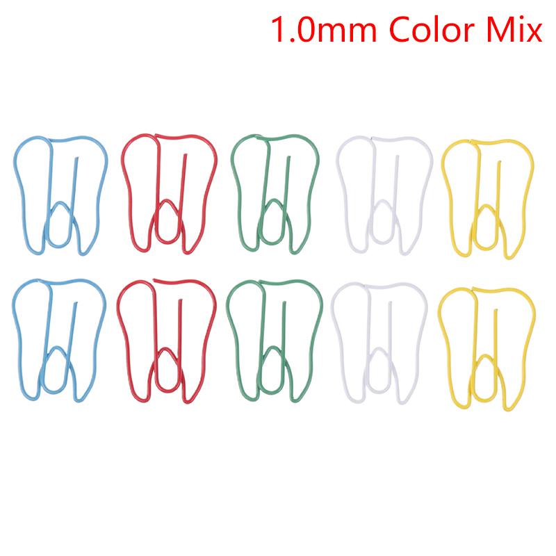 20Pcs Tooth Shape Metal Paper Clips Cute Colorful Paperclip Bookmark Note Memo Ticket Clip Dentist Gift Clinic Office Stationery