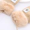 Kinder Strickhandschuhe Winter Dick Warm Kaschmir Kinder Kindergarten Einfarbig Vollfingerhandschuhe Fäustling Für 1-3 Jahre