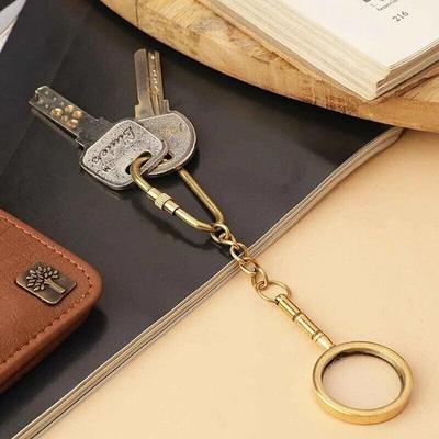 Keychains Brass With Magnifying Glass Exhibit Desk Collectible Keychains For Gift