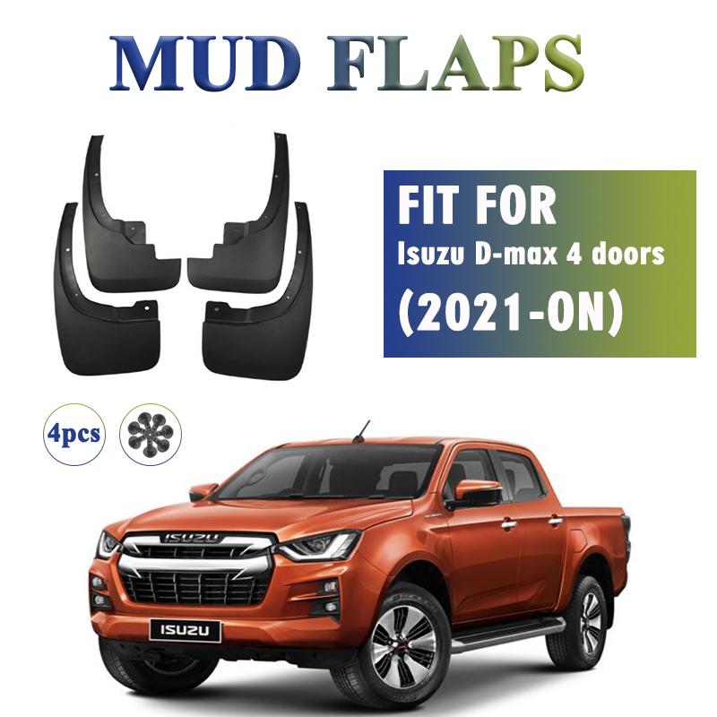 2024 2025 FOR Isuzu D-max 4 doors Mud Flaps Guard Splash Mudguard Fender Mudflaps Car Accessories Front Rear 4pcs nero