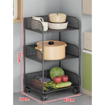 Multi-Layer Kitchen Storage Cart with Wheels