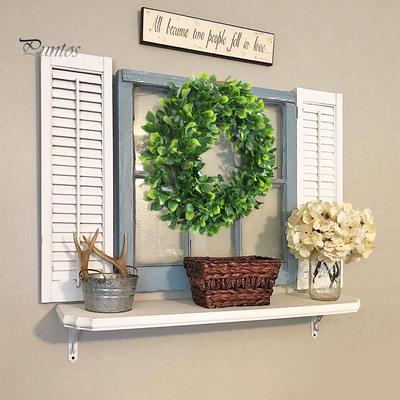 Ghirlanda di foglie verdi artificiali da 42 cm, decorazione per porta d'ingresso