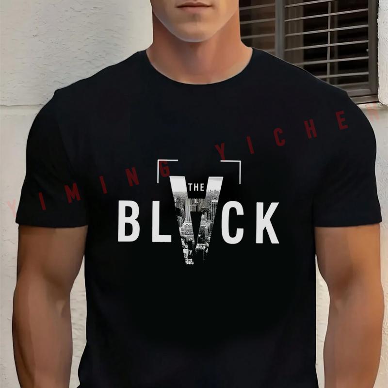 Summer Cotton T-shirt The Block Cityscape Print Graphic Motorcycle Tee Casual Short-sleeve Motorbike Cycling Top