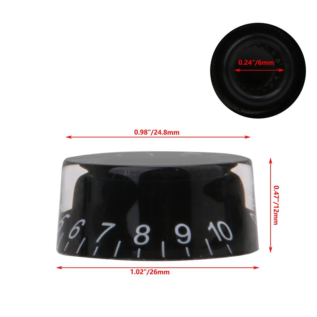 Bstinay Set Speed Control Knobs Knobs Plastic 4-Piece Volume/Tone Black/White