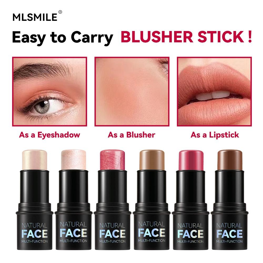 MLSMILE Brightening Shadow Stick, Three-dimensional Makeup, Brightening Skin Tone, European and American High-gloss Blush, Contouring Stick