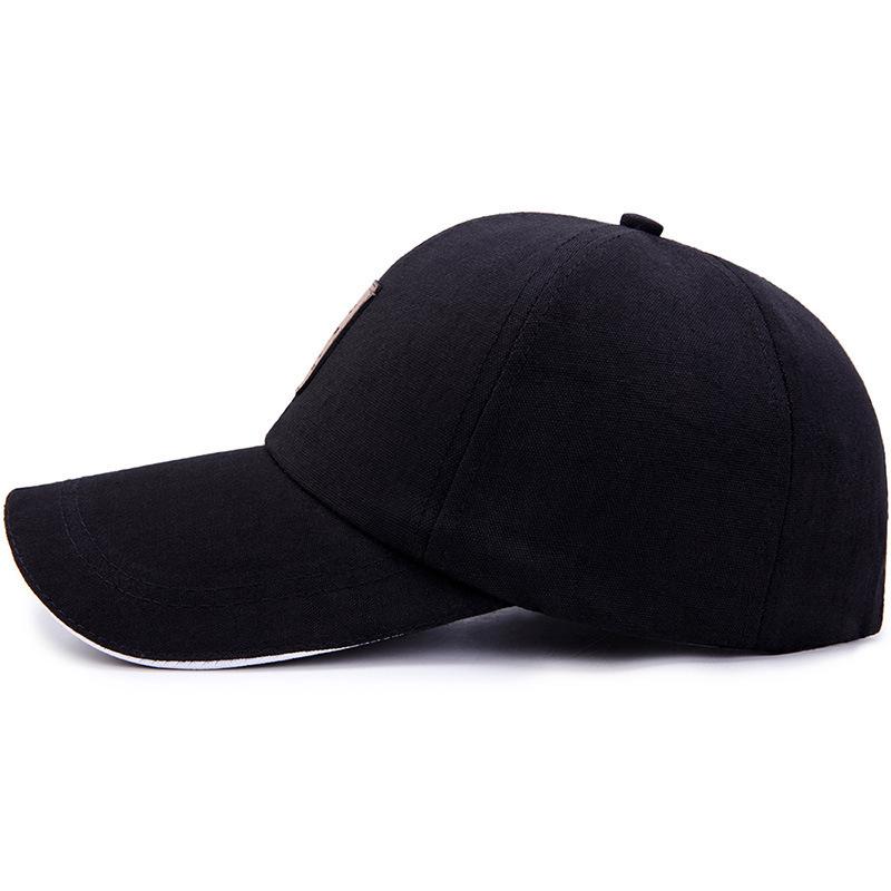 Fashion Korean Baseball Cap Canvas Extended Brim Sandwich Spring and Autumn Print Outdoor Hat Sun Hat