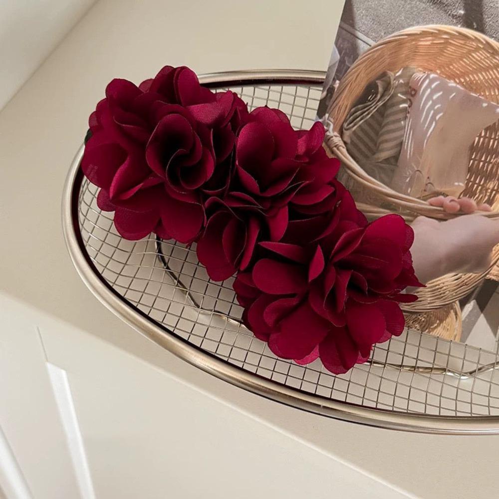 

Cloth Floral Hair Clip Large Vertical Clip Elegant Banana Clip Gift красный