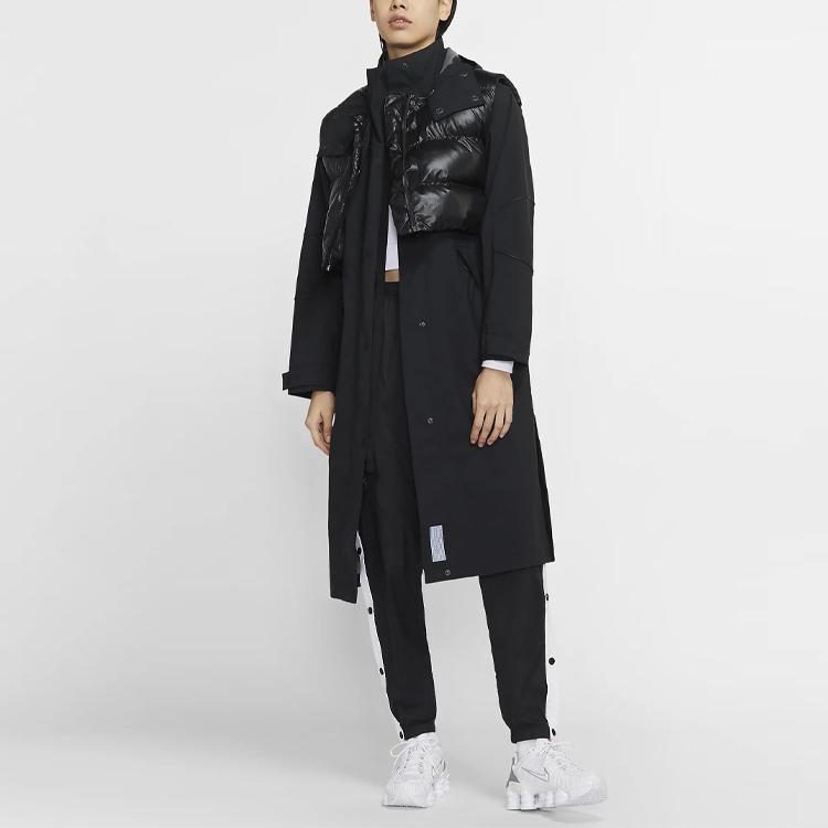 Nike City Ready Hooded Wind And Water Resistant Long Jacket With Vest Women Outerwear Black CJ4019-010