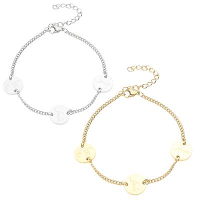 Bracciale Moneta Araba Acciaio Inossidabile Ciondolo Gioielli Catena Bracciale Regolabile Regalo Perfetto per Donne Uomo Ragazze