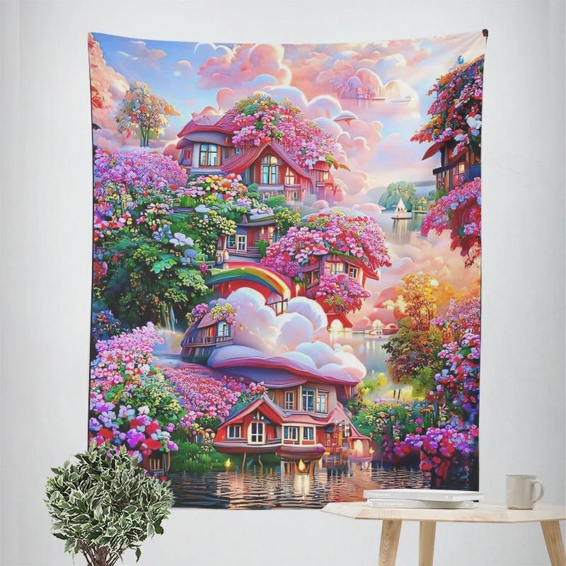 

Декоративный гобелен «Сцена из усадьбы мечты» для домашнего декора, гобелен для гостиной и офиса 100x75cm