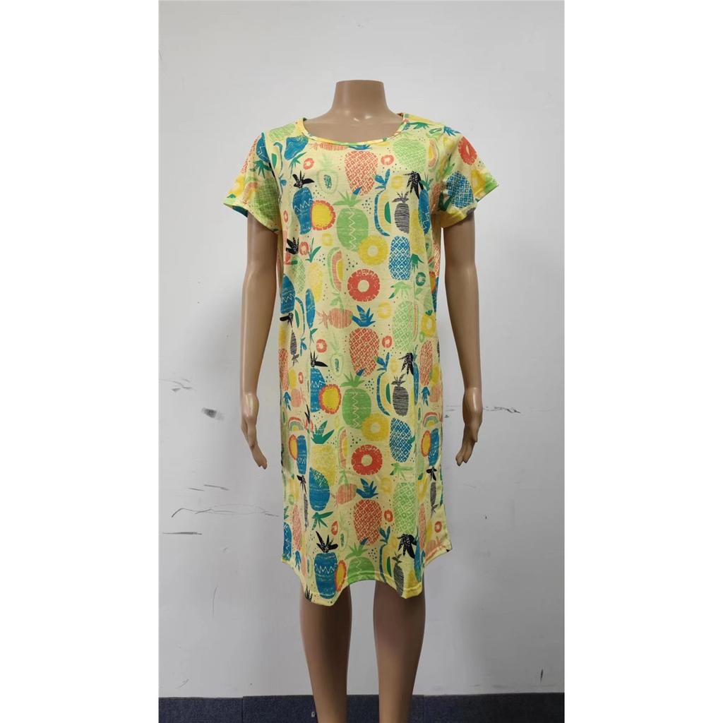 Women Nightdress Short Sleeve Cute Cartoon Sleepwear Sweet O Neck Nightgowns Pyjamas Lady's Cotton Sleepdress