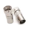 2Pcs F Type Male Plug Connector Socket to RF Coax TV Aerial Female RF Adapters for Audio Video Systems