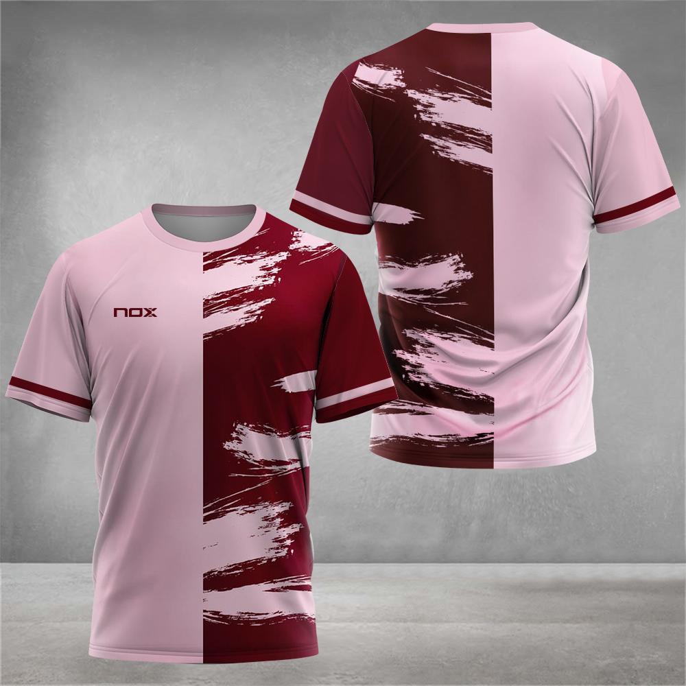 3D tištěné pánské tričko s přechodovou barvou, volné, prodyšné, na tenis, badminton, ležérní streetwear, s kulatým výstřihem, s krátkým rukávem, oblečení