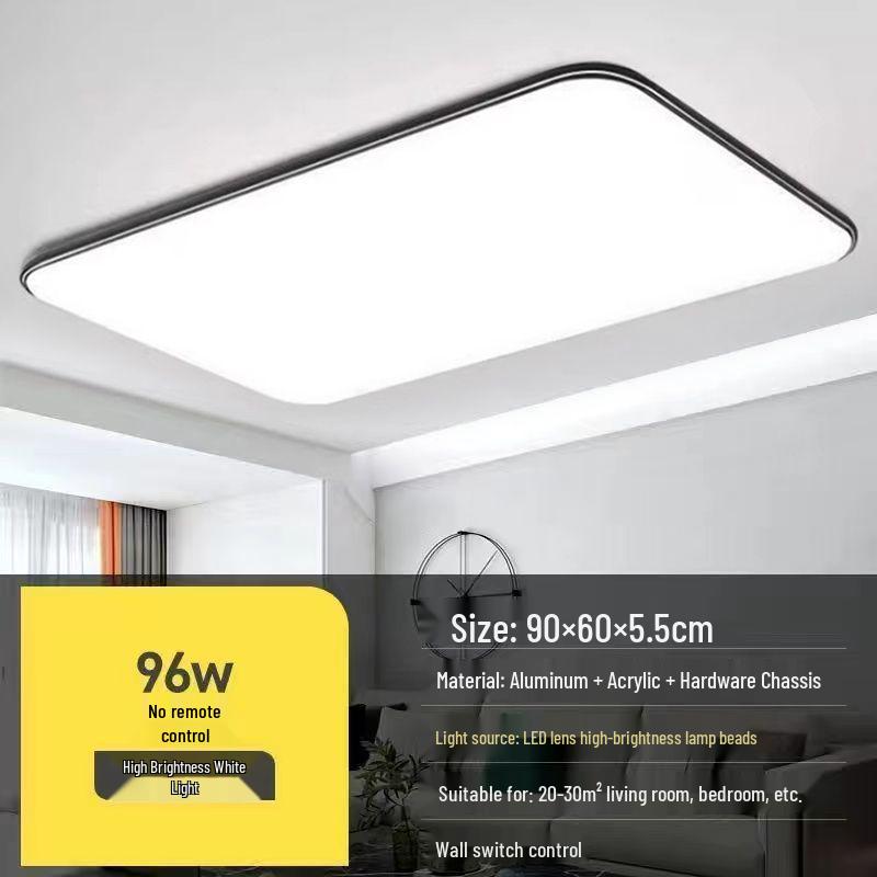 Modern LED Rectangular Ceiling Light - Large Minimalist Fixture for Living Room or Bedroom (2025 Model)