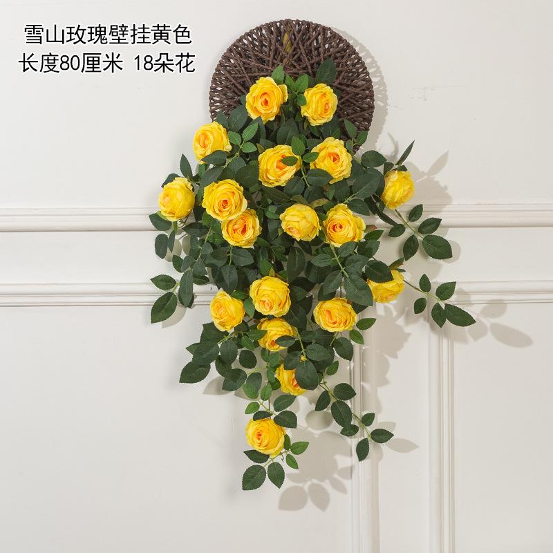 Artificial Flower Rattan Decoration Wall Hanging Roses Fake Hanging Flowers Decorative Flowers Wreath Wedding Home Garden Decor