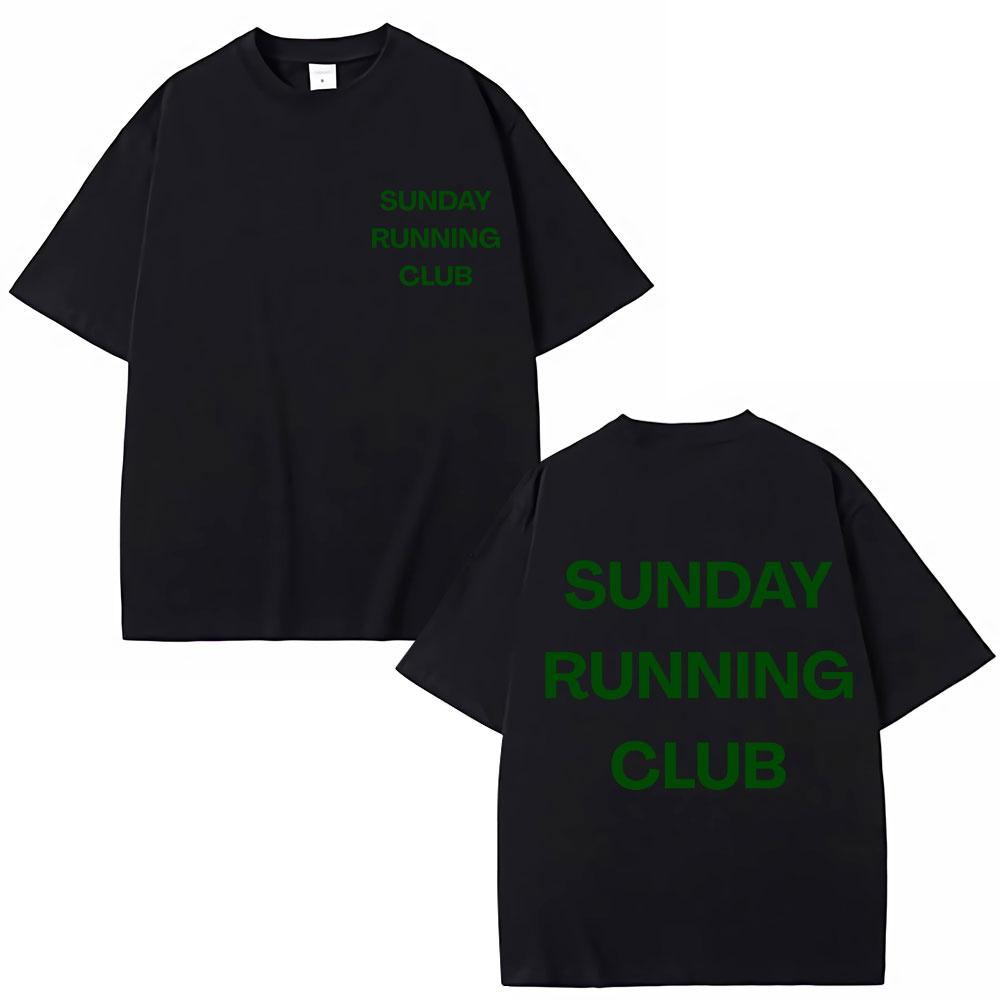 Sunday Running Club Graphic T-Shirt Men Women Sporty Jogging T Shirts Oversized Breathable Cotton Casual T Shirt Streetwear