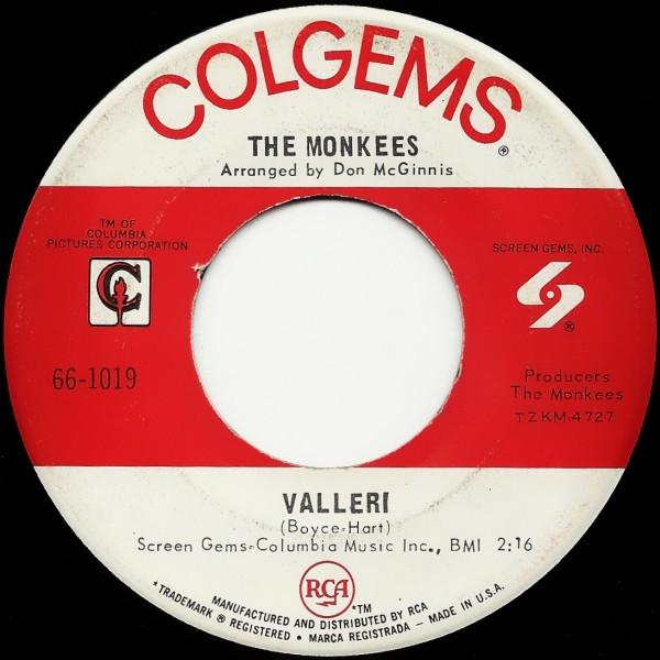 

7inch Record MONKEES - Valleri 661019 Colgems 1968 US Rock Used