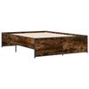 VidaXL Bed Frames Smoked Oak 135x190 Cm Engineered Wood and Metal, Bed, Guest Bed, Double Bed, Bedroom Furniture At 3279904