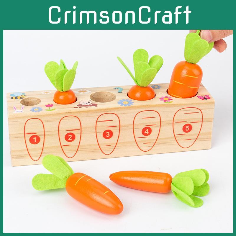 Wooden Digital Carrot Pulling Game Educational Toy For Toddler Learning Play And