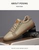 Men's Cross-Border Plus Size Genuine Leather Soft Sole Sneakers - Summer Casual Flat Shoes with Cowhide Upper, German Training Design.