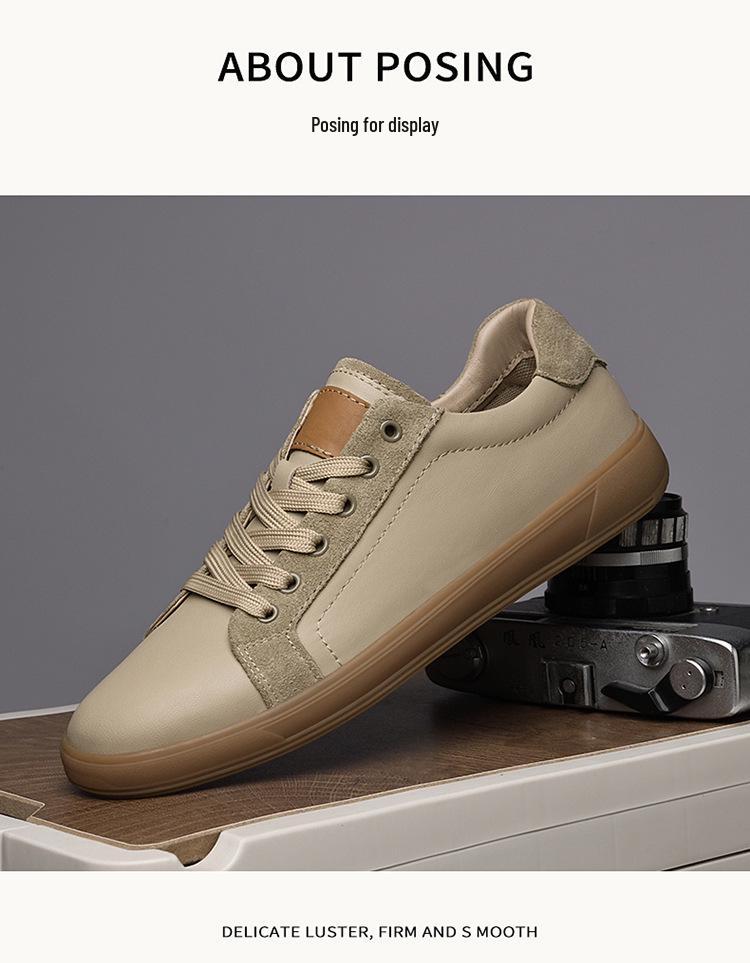 Men's Cross-Border Plus Size Genuine Leather Soft Sole Sneakers - Summer Casual Flat Shoes with Cowhide Upper, German Training Design.