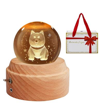Authentic Music Box with Gift Popular Gift for and Features Crystal LED Ambient USB Projection Wooden Bedside Romantic Soothing Perfect for and