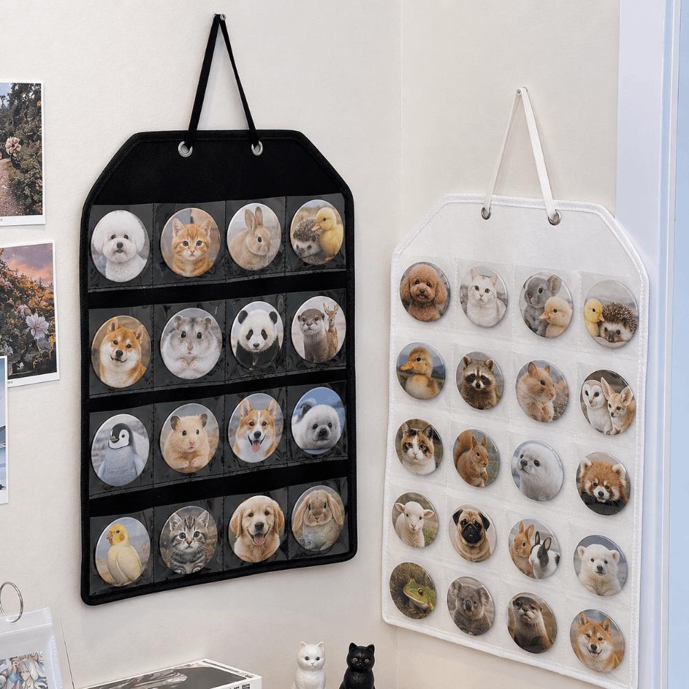 Space-Saving Wall-Mounted Display Rack Pin Badge Protective Case Anime Merchandise Organizer