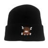 Autumn and winter pullover cold hat Scottish Highland cattle embroidered knitted hat neutral thermal knitted hat