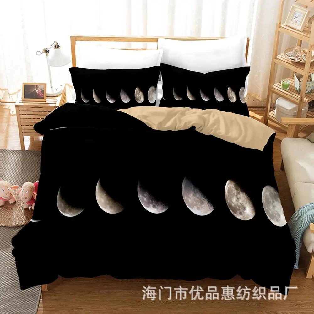 Moon Bedding Set Night View Duvet Cover Set With Pillowcase Bedding King Queen Full Double Single Size Luxury Bedxclothes Decor