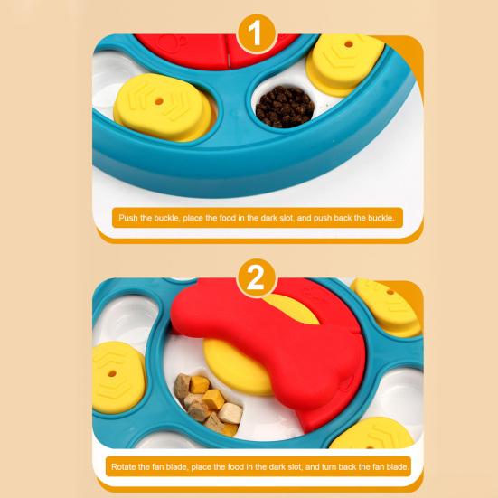 Pet Slow Food Bowl Stable Base Rounded Corners Bright Colors Pet Slow Feeder
